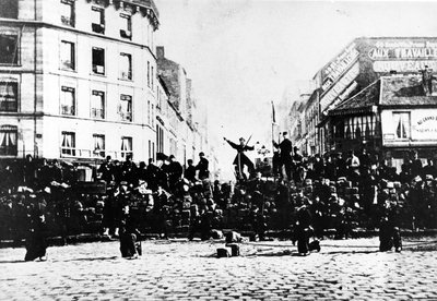 Communard Barricade in Montmartre, 1871 by French Photographer